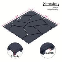 Interlocking 12 Inch Dark Gray Patio Deck Tiles For Easy DIY Installation On Porches Poolside Balconies And Backyards 44 Pack