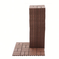 Waterproof Interlocking Patio Deck Tiles 12x12 Inch 44 Pack For Outdoor Use Poolside Balcony Backyard Brown