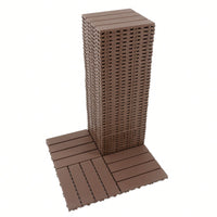 Waterproof Interlocking Patio Deck Tiles 12x12 Inch 44 Pack For Outdoor Use Poolside Balcony Backyard Brown