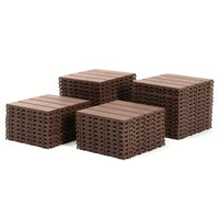 Waterproof Interlocking Patio Deck Tiles 12x12 Inch 44 Pack For Outdoor Use Poolside Balcony Backyard Brown