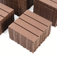 Waterproof Interlocking Patio Deck Tiles 12x12 Inch 44 Pack For Outdoor Use Poolside Balcony Backyard Brown