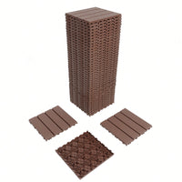 Waterproof Interlocking Patio Deck Tiles 12x12 Inch 44 Pack For Outdoor Use Poolside Balcony Backyard Brown