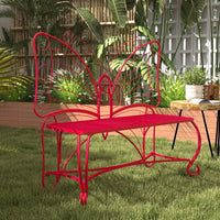 Butterfly Design Cast Metal Outdoor Garden Bench For Patio And Park Seating