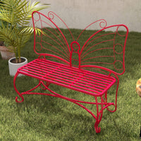 Butterfly Design Cast Metal Outdoor Garden Bench For Patio And Park Seating