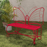 Butterfly Design Cast Metal Outdoor Garden Bench For Patio And Park Seating