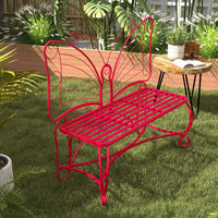 Butterfly Design Cast Metal Outdoor Garden Bench For Patio And Park Seating