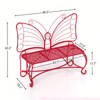 Butterfly Design Cast Metal Outdoor Garden Bench For Patio And Park Seating