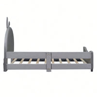 Pink Twin Size Upholstered Daybed With Cute Rabbit Ear Headboard