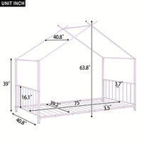Stylish White Twin Size Metal Platform Bed Frame For Modern Bedrooms