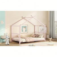 Stylish White Twin Size Metal Platform Bed Frame For Modern Bedrooms