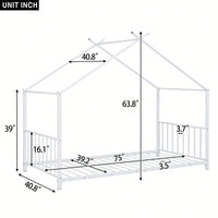 Stylish White Twin Size Metal Platform Bed Frame For Modern Bedrooms