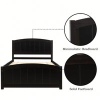 Espresso Wood Platform Bed With Headboard And Footboard, Durable Slat Support For Ultimate Comfort