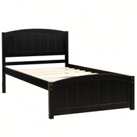 Espresso Wood Platform Bed With Headboard And Footboard, Durable Slat Support For Ultimate Comfort