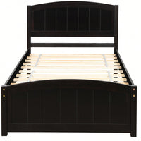 Espresso Wood Platform Bed With Headboard And Footboard, Durable Slat Support For Ultimate Comfort