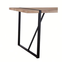 Rustic Industrial Rectangular Dining Table for 4-6 with Thick Wood Top and Black Metal Legs Perfect for Kitchen and Living Room