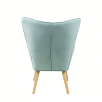 Accent Chair And Ottoman Set For Living Room And Bedroom Comfortable Side Armchair With Creative Splicing Fabric Design