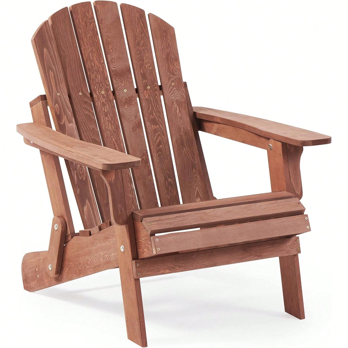 Oversized Wooden Folding Adirondack Chair With Pre-Assembled Backrest And Seat For Patio Garden Backyard Pool Deck Firepit