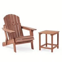 Oversized Wooden Folding Adirondack Chair With Pre-Assembled Backrest And Seat For Patio Garden Backyard Pool Deck Firepit