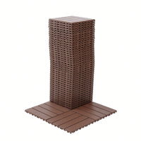 Waterproof Interlocking Patio Deck Tiles 12x12 Inch 44 Pack For Outdoor Use Poolside Balcony Backyard Brown