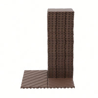 Waterproof Interlocking Patio Deck Tiles 12x12 Inch 44 Pack For Outdoor Use Poolside Balcony Backyard Brown