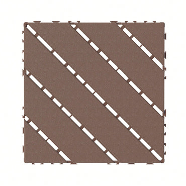 Waterproof Interlocking Patio Deck Tiles 12x12 Inch 44 Pack For Outdoor Use Poolside Balcony Backyard Brown