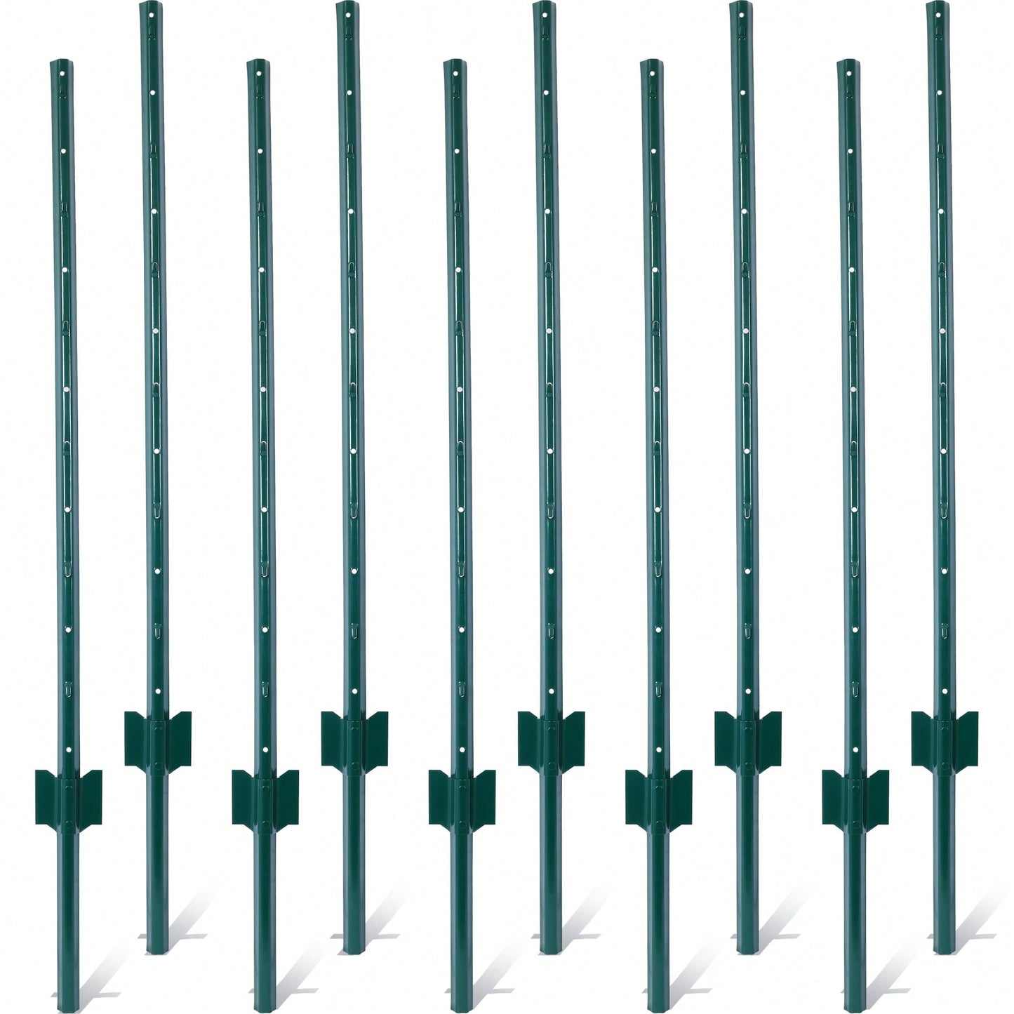 Heavy Duty 4 Feet Metal U-Channel Fence Posts 10 Pack For Garden Wire Fencing And Corner Anchoring