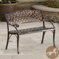 Outdoor Cast Aluminum Bench For Garden Patio Seating