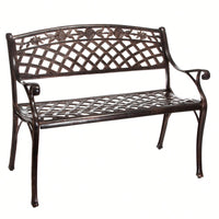 Outdoor Cast Aluminum Bench For Garden Patio Seating