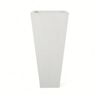 13x28.5 Inch White Outdoor Modern MGO Cast Stone Planter For Stylish Garden Decor