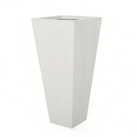 13x28.5 Inch White Outdoor Modern MGO Cast Stone Planter For Stylish Garden Decor