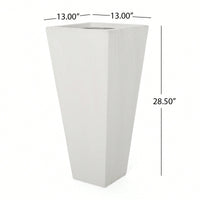 13x28.5 Inch White Outdoor Modern MGO Cast Stone Planter For Stylish Garden Decor