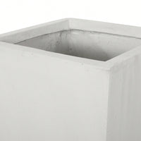 13x28.5 Inch White Outdoor Modern MGO Cast Stone Planter For Stylish Garden Decor