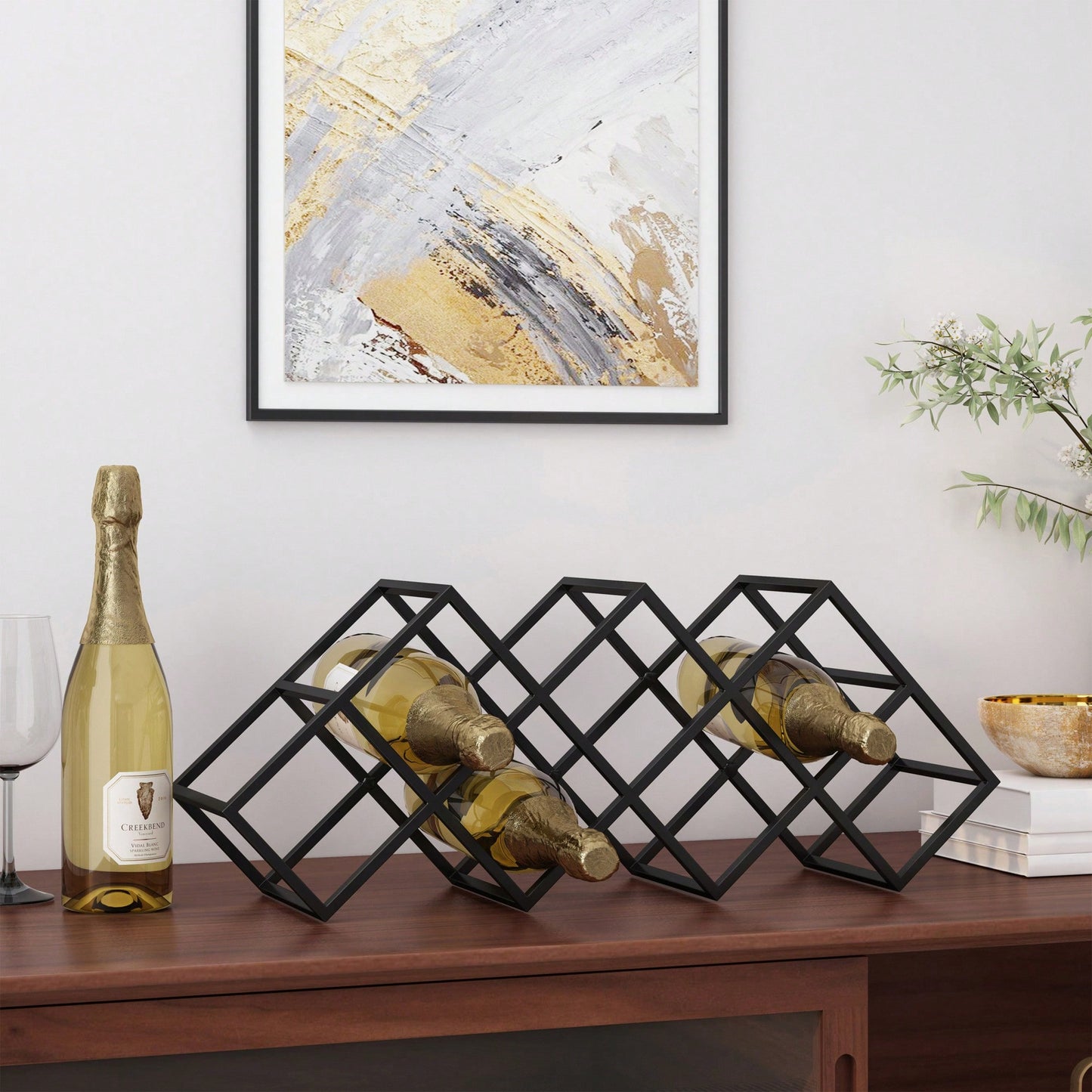 Elegant Wooden Wine Rack For 12 Bottles - Stylish Storage Solution For Home Or Kitchen