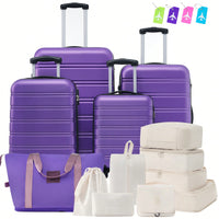 4 Piece Lightweight Hardshell Luggage Set With TSA Lock - 16" 20" 24" 28" Spinner Suitcases