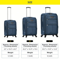 Expandable 3 Piece Softshell Luggage Set Lightweight Spinner Suitcases For Travel