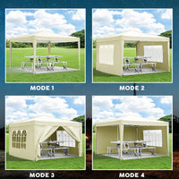 10x10 Folding Canopy With 4 Sidewalls Portable Outdoor Shelter UPF 50+ Ideal For Parties Beach Camping Weddings Includes Bags