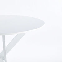Modern Round Dining Table With Cross Metal Legs And Oak MDF Top Space Saving Design 90x90x75cm For Living Room And Kitchen