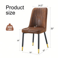 Brown Suede Velvet Dining Chair Set Of Four With Black Metal Legs