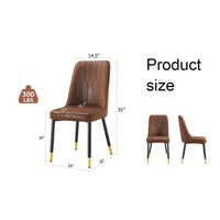 Brown Suede Velvet Dining Chair Set Of Four With Black Metal Legs