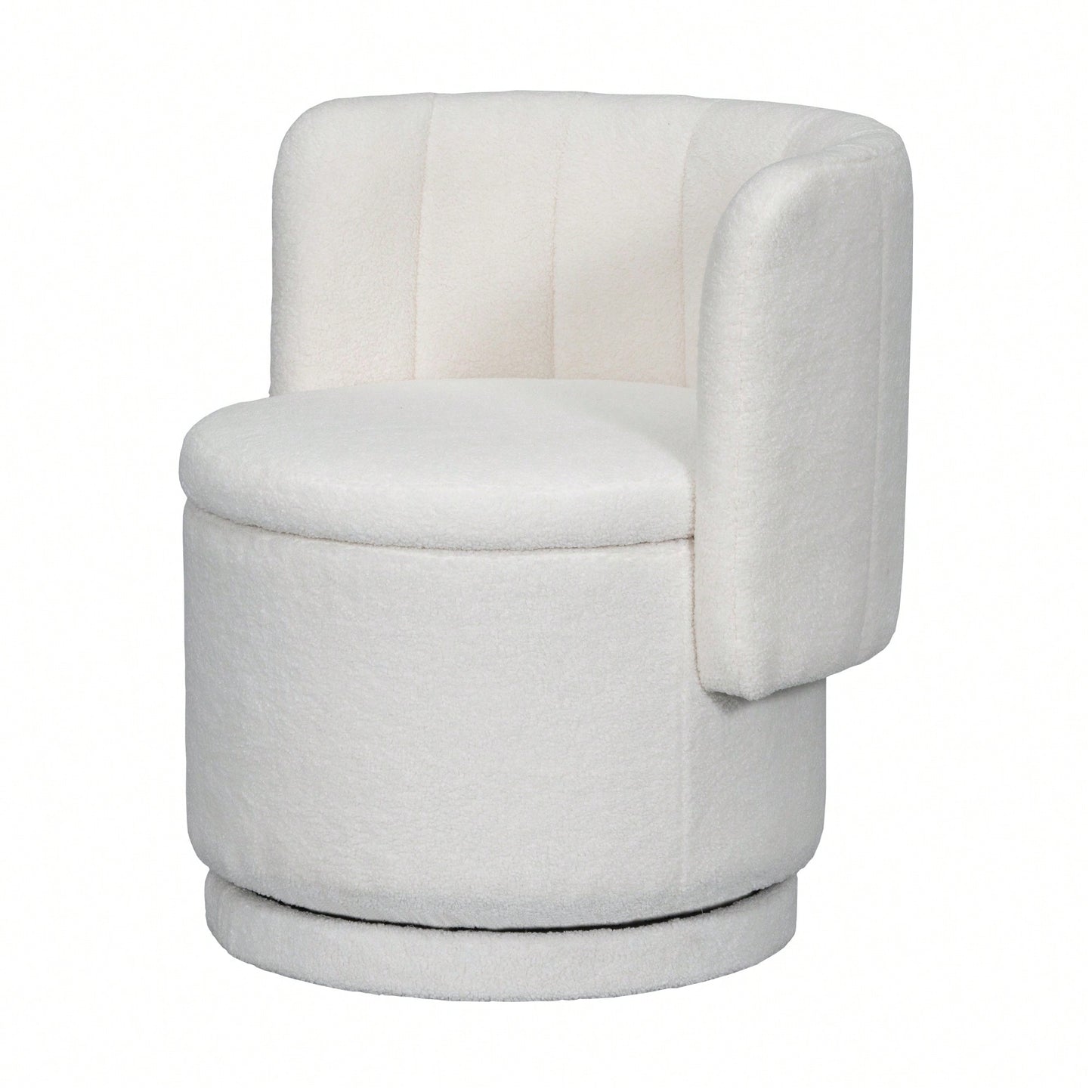 Beige 360 Degree Swivel Sofa Chair With Hidden Storage Perfect For Bedroom And Living Room