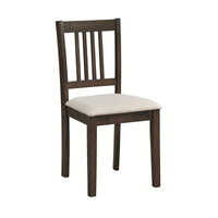Mid Century Modern Square Wooden Dining Table Set With Upholstered Chairs For Space-Saving Kitchen And Dining Room, Brown Finish