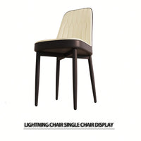 Modern PU Leather Dining Chairs Set Of 4 With Soft Cushions And Black Metal Legs In Beige And Grey