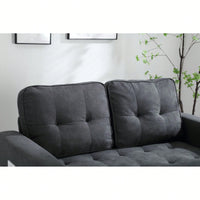 Convertible Futon Sofa Bed Space Saving Loveseat Dark Gray Light Gray Beige Velvet Linen Fabric