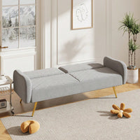 Stylish Gray Fabric Double Sofa With Split Backrest And Two Throw Pillows For Living Room Apartment Home Office