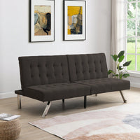 WOOD FRAME, STAINLESS LEG, FUTON, SOFA BED GREY