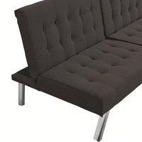 WOOD FRAME, STAINLESS LEG, FUTON, SOFA BED GREY