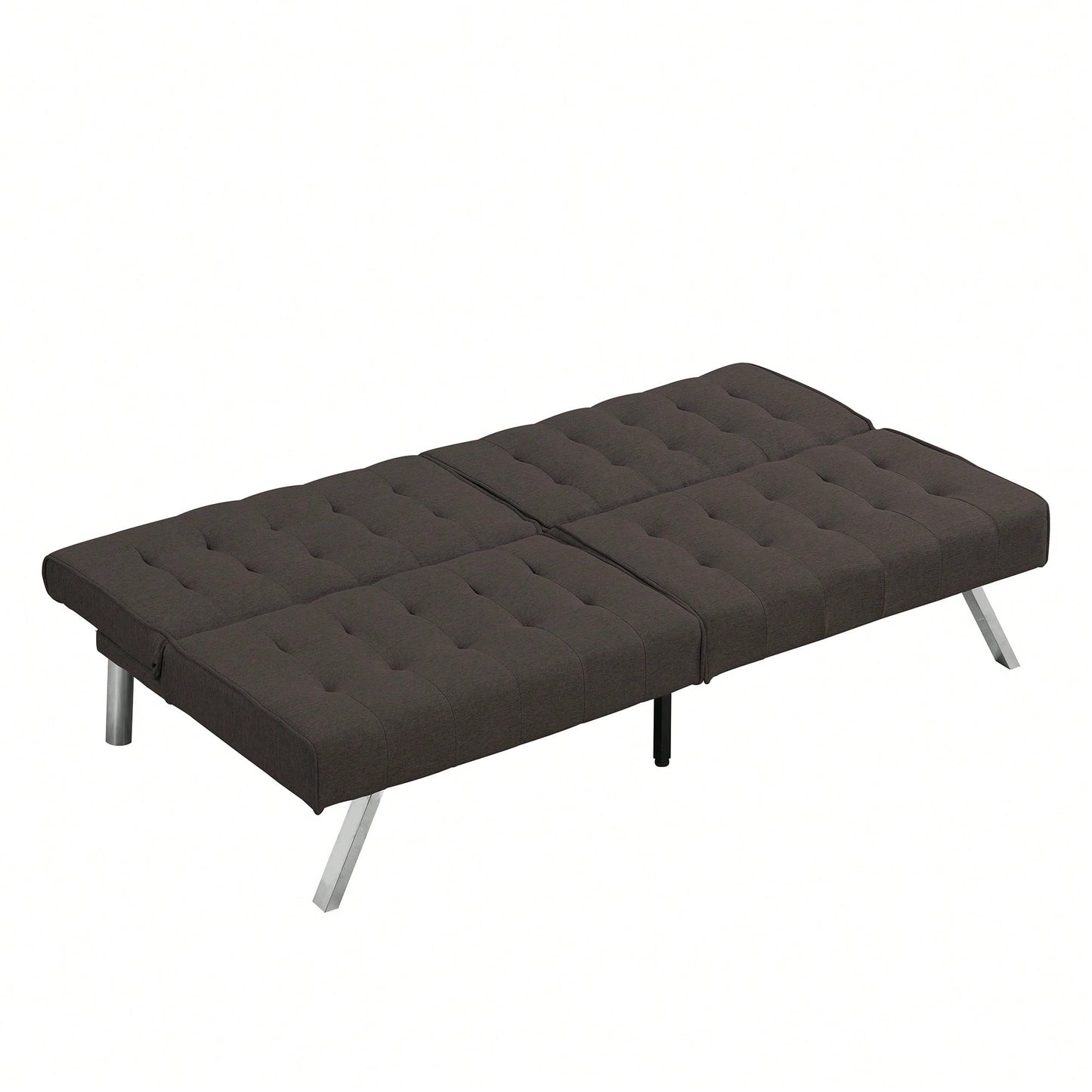 WOOD FRAME, STAINLESS LEG, FUTON, SOFA BED GREY