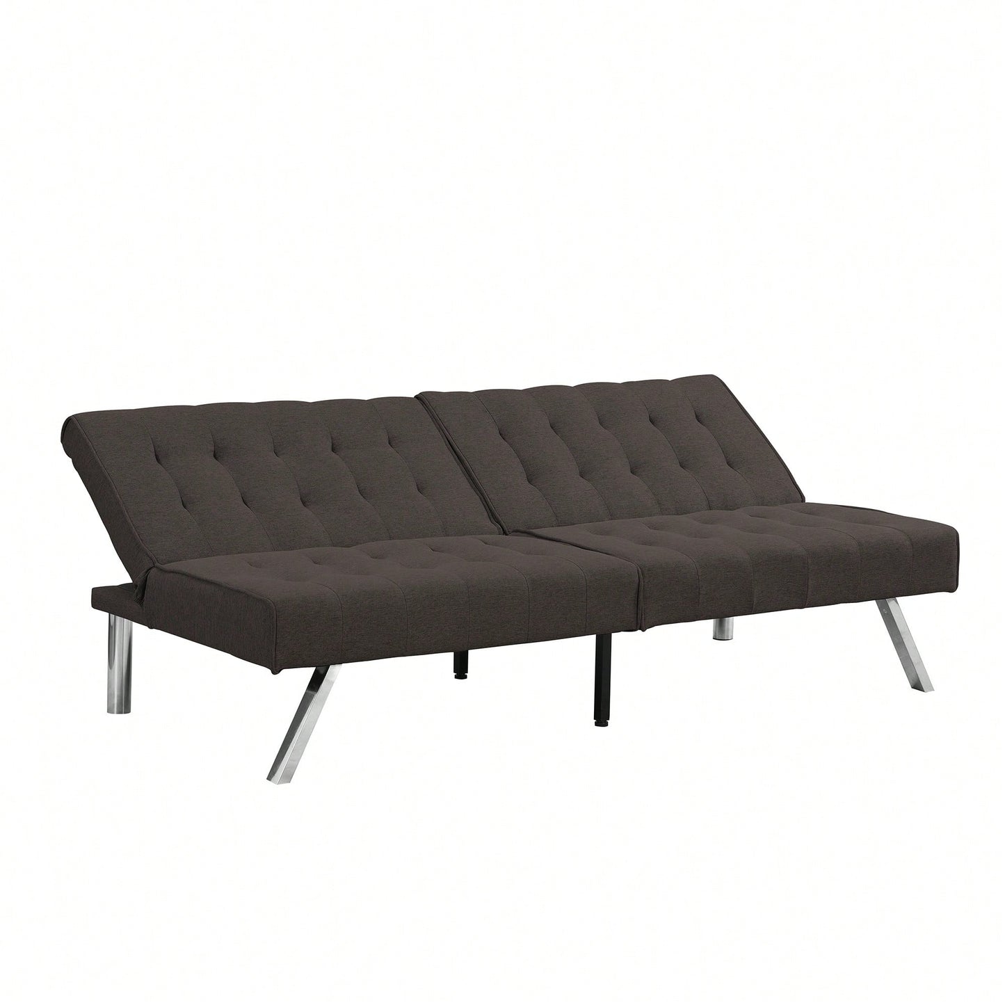 WOOD FRAME, STAINLESS LEG, FUTON, SOFA BED GREY