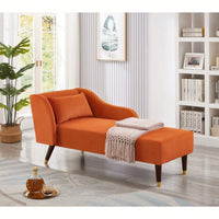 Stylish Orange Velvet Chaise Lounge Chair For Contemporary Living Spaces