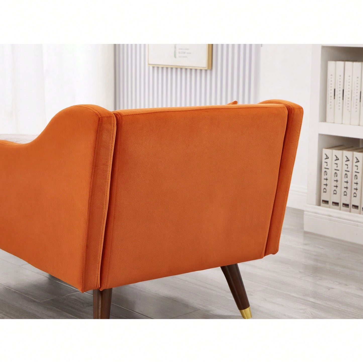 Stylish Orange Velvet Chaise Lounge Chair For Contemporary Living Spaces